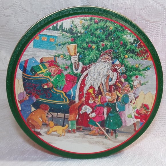 Vintage lot of 3 Christmas Tin can 3 X 5.5" Fill them up with any gift - Picture 6 of 11